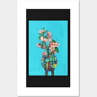 Flowers in a Vase series, Blossom in a Stained Glass Vase Posters and Art